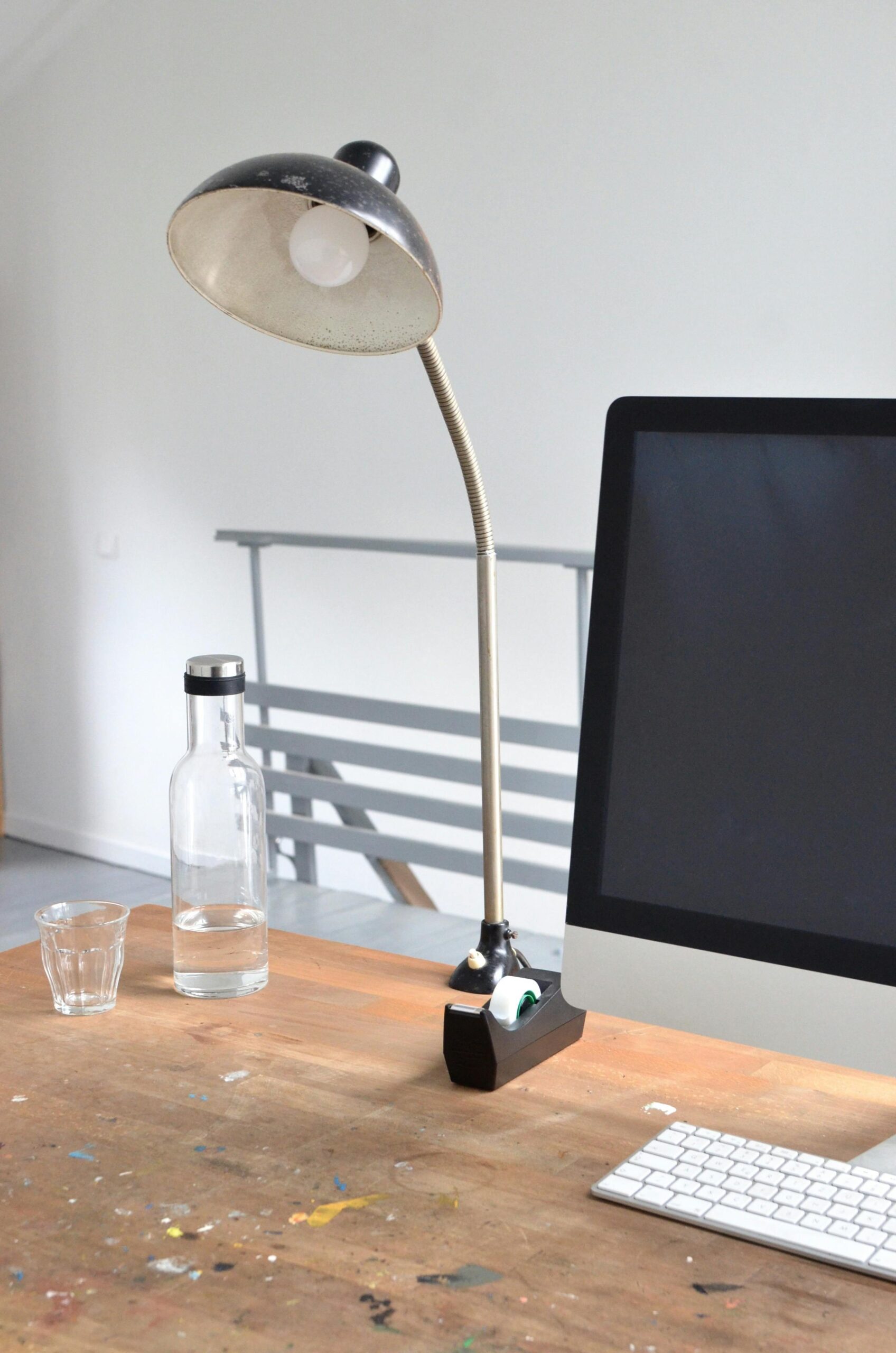 Desk lamp and monitor lighting context for a home office