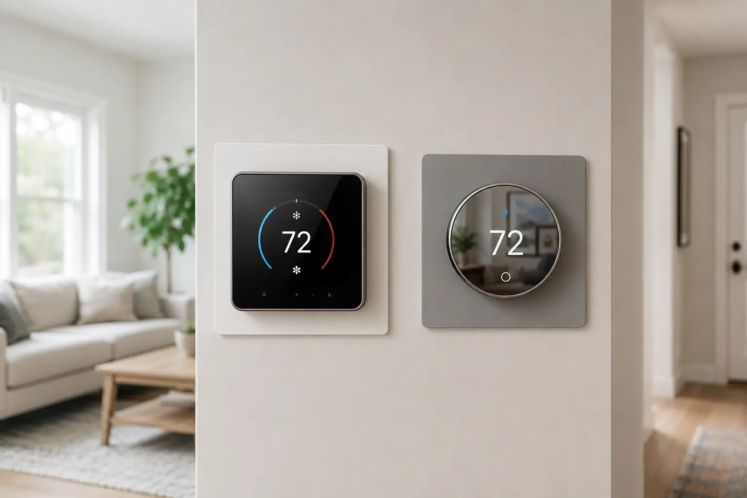 ecobee Smart Thermostat Enhanced vs Google Nest Thermostat in Canada smart home thermostat comparison visual