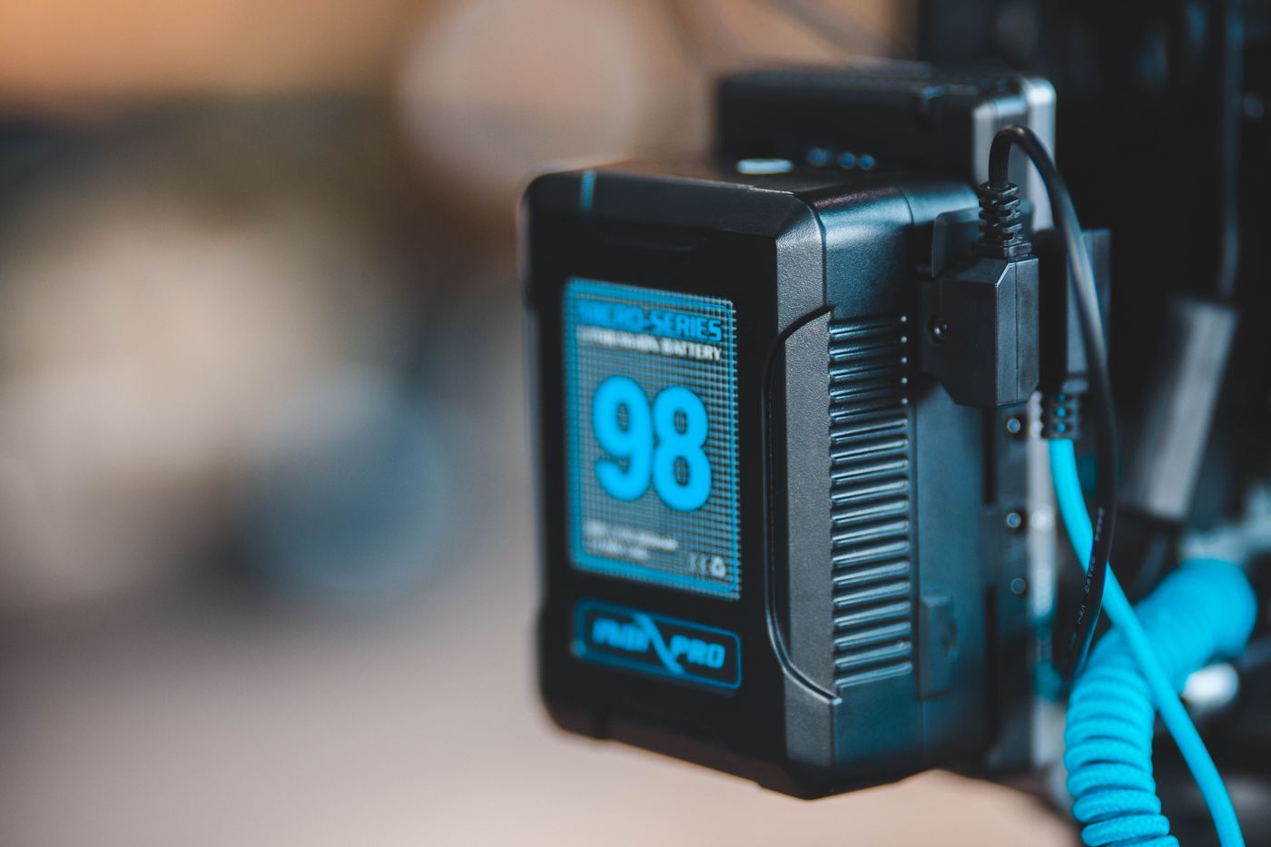 Close view of a portable battery power station display and connections